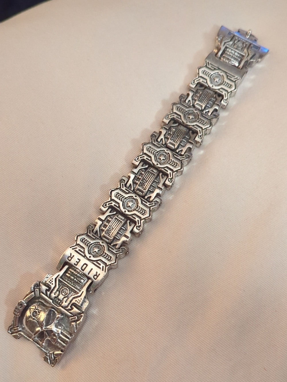 Rider Silver-Tone Statement Link Bracelet